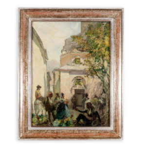 Francisco Hohenleiter de Castro. Óleo sobre lienzo. "El vendedor de Cerámica en Ronda".