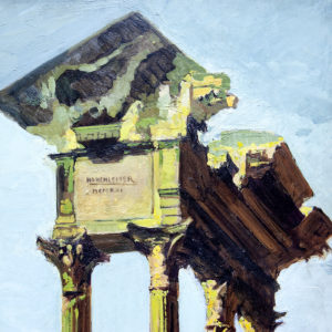 Francisco Hohenleiter de Castro. Óleo sobre madera. "Biombo pintado a dos caras".