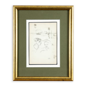 Jacques Hirtz (París, 1905-1988). Lote de tres Dibujos a Lápiz. Paisaje de Playa, Marina y Puerto Costero.