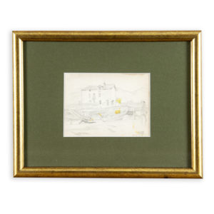 Jacques Hirtz (París, 1905-1988). Lote de tres Dibujos a Lápiz. Paisaje de Playa, Marina y Puerto Costero.