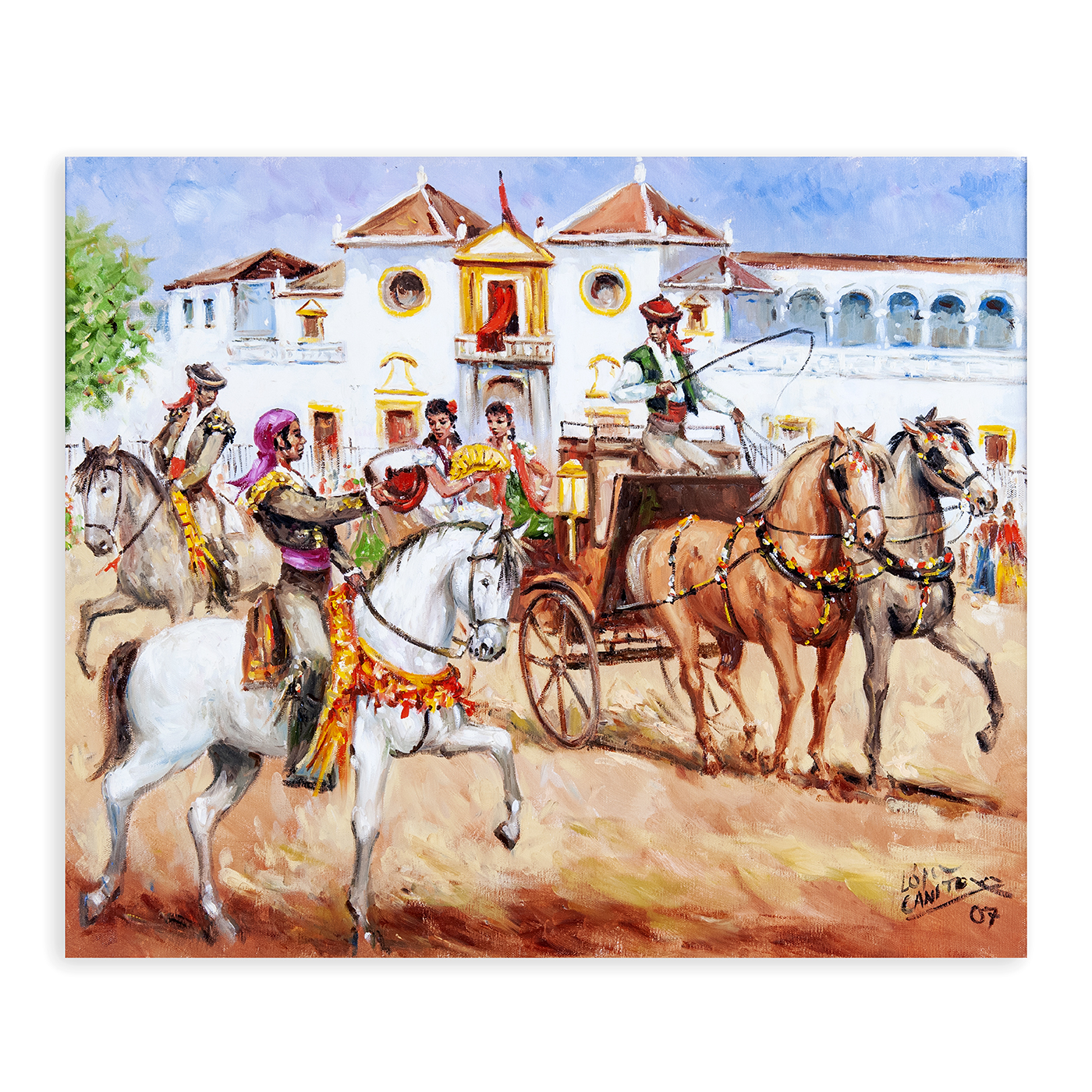 José López Fernández "CANITO". Óleo sobre lienzo. "Día de Feria" José López Fernández "CANITO". Óleo sobre lienzo. "Día de Feria"