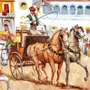 José López Fernández "CANITO". Óleo sobre lienzo. "Día de Feria"