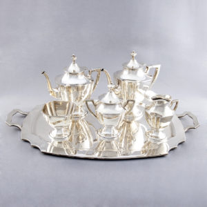 Juego de Café en plata. Orfebre Anaya. Siglo XX.