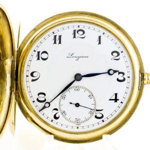 Longines. Reloj de Bolsillo saboneta y remontoir. Año, 1926. Oro 18k.