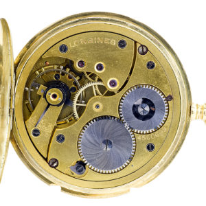 Longines. Reloj de Bolsillo saboneta y remontoir. Año, 1926. Oro 18k.