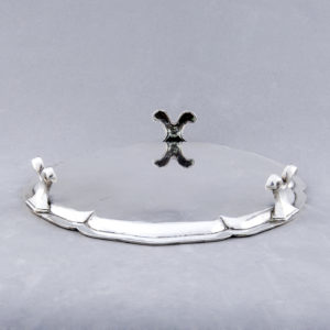 MARTÍNEZ Y ASCONA. Centro de mesa en plata. Córdoba, 19th.