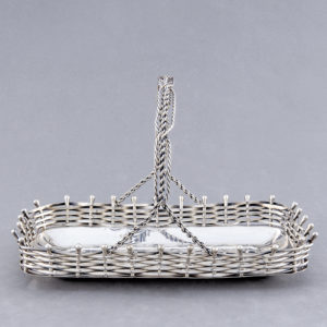Pasgorcy. Cesto artesanal en Plata de Ley, España, siglo XIX.