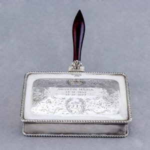 PASGORCY. Chofeta o cenicero en plata. España, siglo XX.