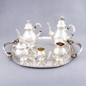 PASGORCY. Juego de Café en Plata. España, 20th. 3.750 gr.