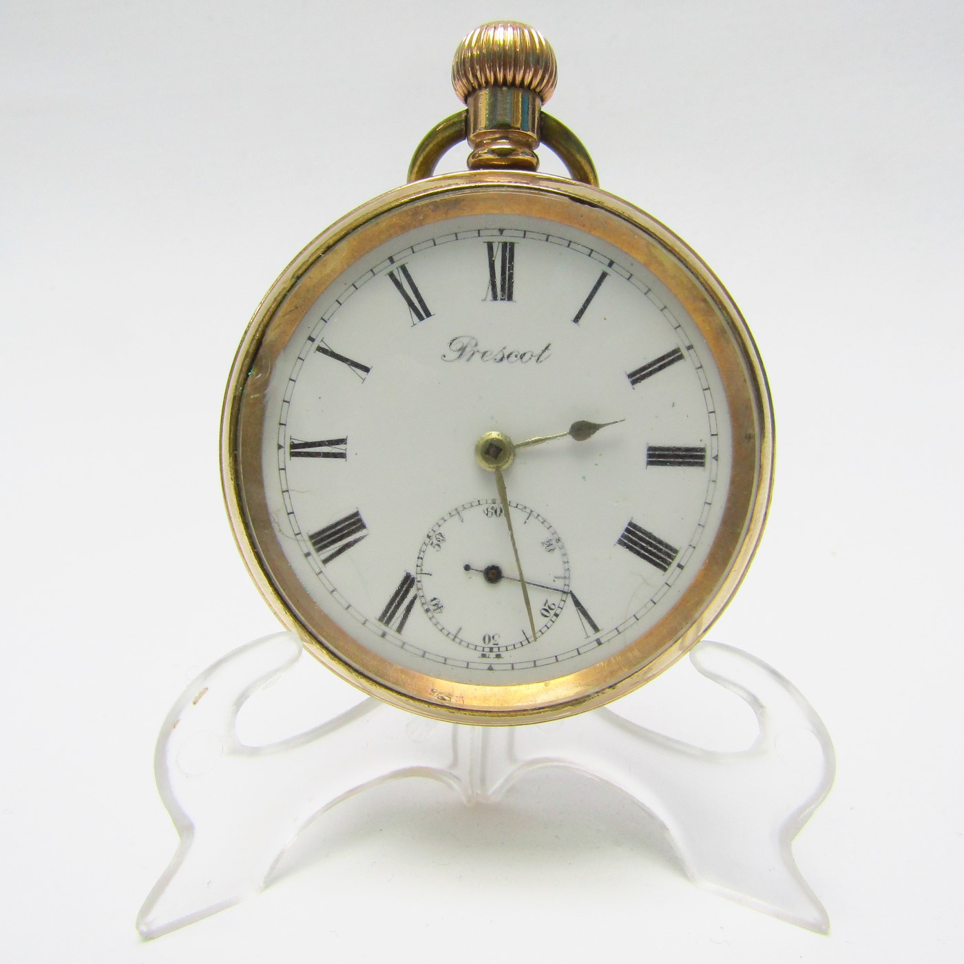 Prescot. Reloj de bolsillo, lepine y remontoir. Ca. 1900