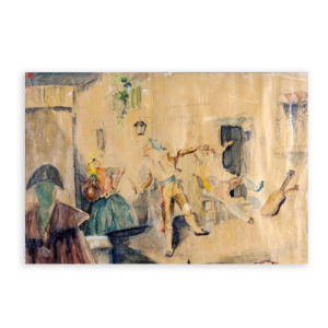 RICARDO MARÍN LLOBET. Técnica Mixta sobre papel. "El Barbero de Sevilla".