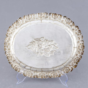 Bandeja Decorativa Oval en plata. España, siglo XIX.