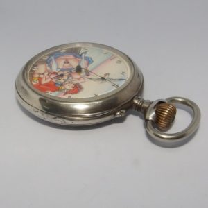 JAE (Suiza). Reloj Magnum de Bolsillo Erótico, Automatón, Lepine y remontoir. Ca. 1900