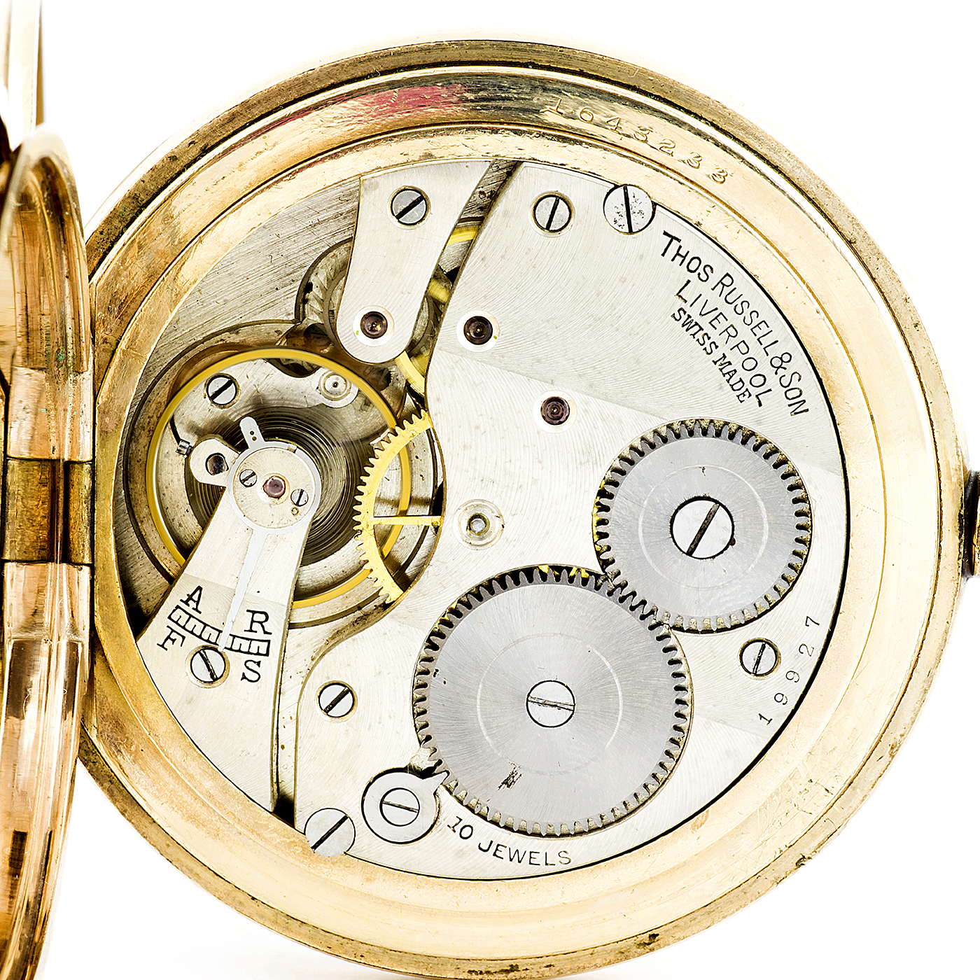THOS.RUSSELL & SON (Liverpool). Reloj de bolsillo, saboneta y remontoir. Ca. 1900 THOS.RUSSELL & SON (Liverpool). Reloj de bolsillo, saboneta y remontoir. Ca. 1900