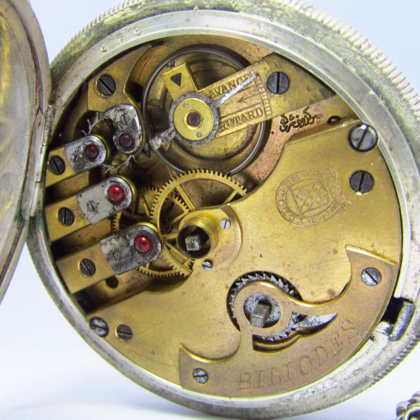 BILLODES. Reloj suizo de Bolsillo, saboneta. Plata de Ley. Siglo XIX. BILLODES. Reloj suizo de Bolsillo, saboneta. Plata de Ley. Siglo XIX.