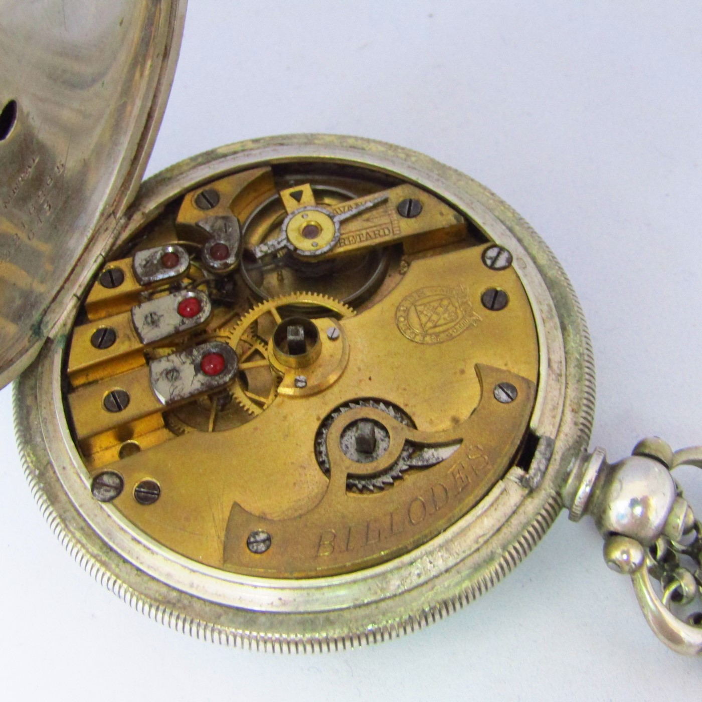 BILLODES. Reloj suizo de Bolsillo, saboneta. Plata de Ley. Siglo XIX. BILLODES. Reloj suizo de Bolsillo, saboneta. Plata de Ley. Siglo XIX.
