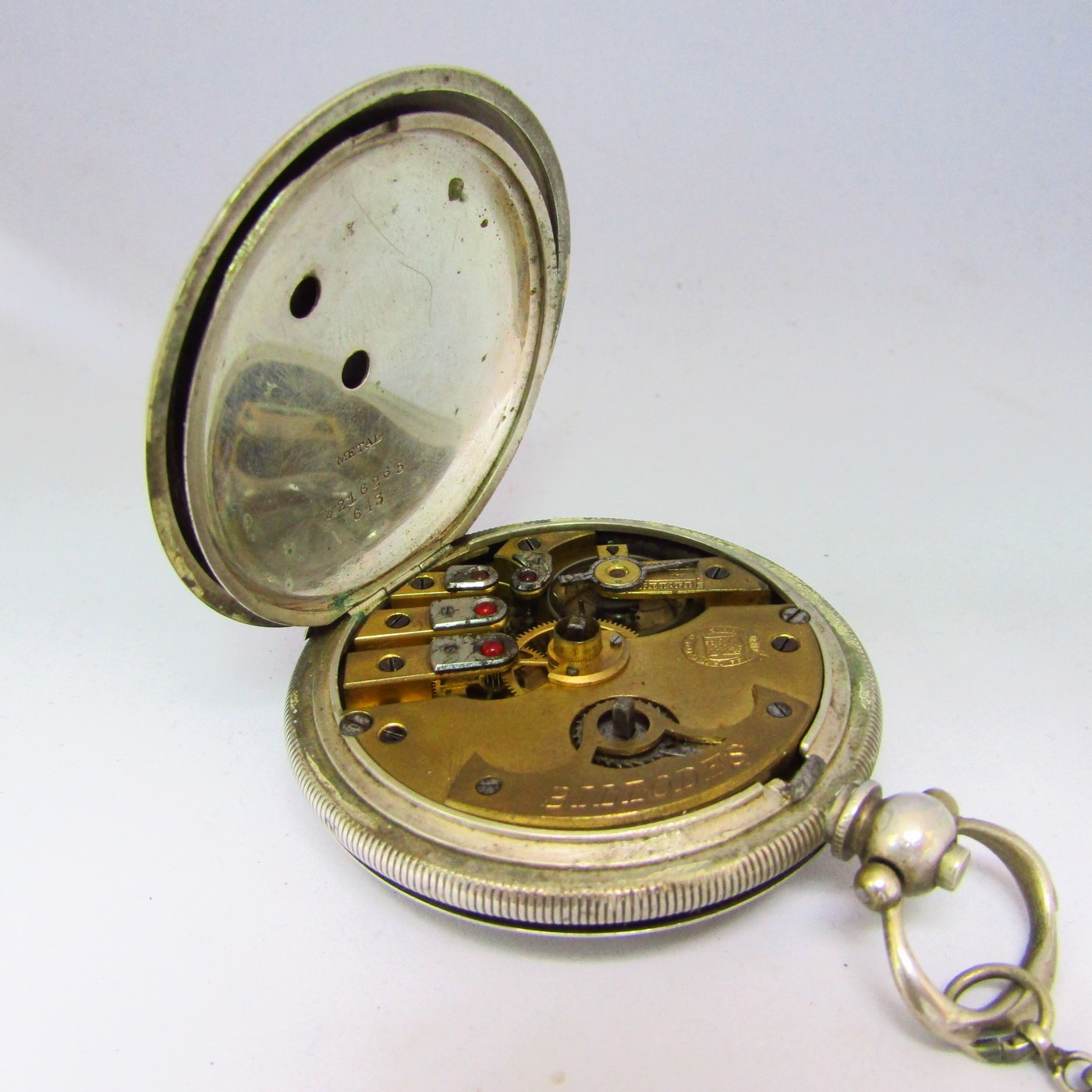 BILLODES. Reloj suizo de Bolsillo, saboneta. Plata de Ley. Siglo XIX. BILLODES. Reloj suizo de Bolsillo, saboneta. Plata de Ley. Siglo XIX.