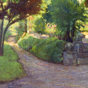 GONZALO BILBAO MARTÍNEZ. Óleo sobre Cartón. "Jardín"