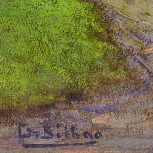GONZALO BILBAO MARTÍNEZ. Óleo sobre Cartón. "Jardín"