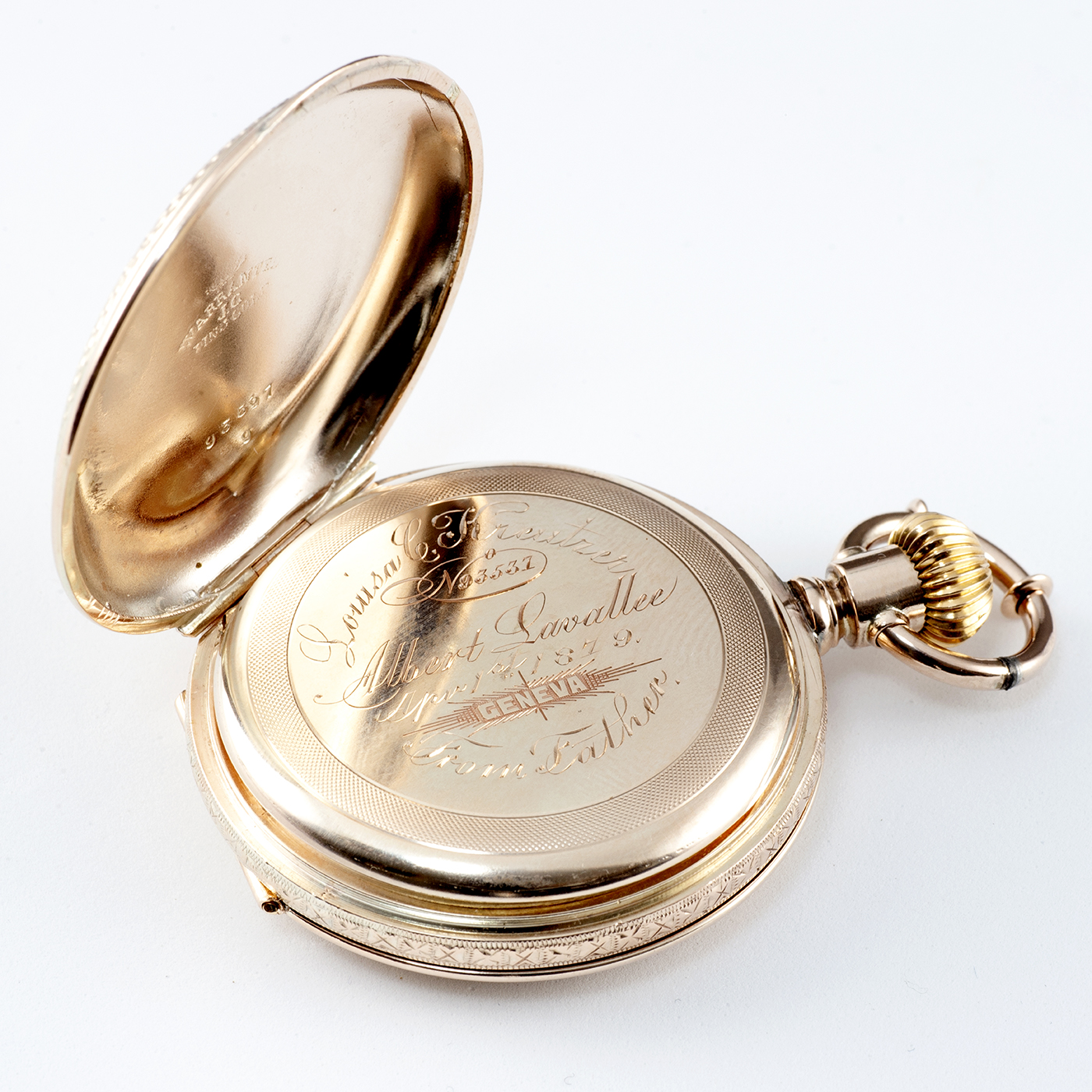 ALBERT LAVALLEE (GENEVA). Reloj de Bolsillo, saboneta y remontoir. Oro 22-24k. Ca. 1860.