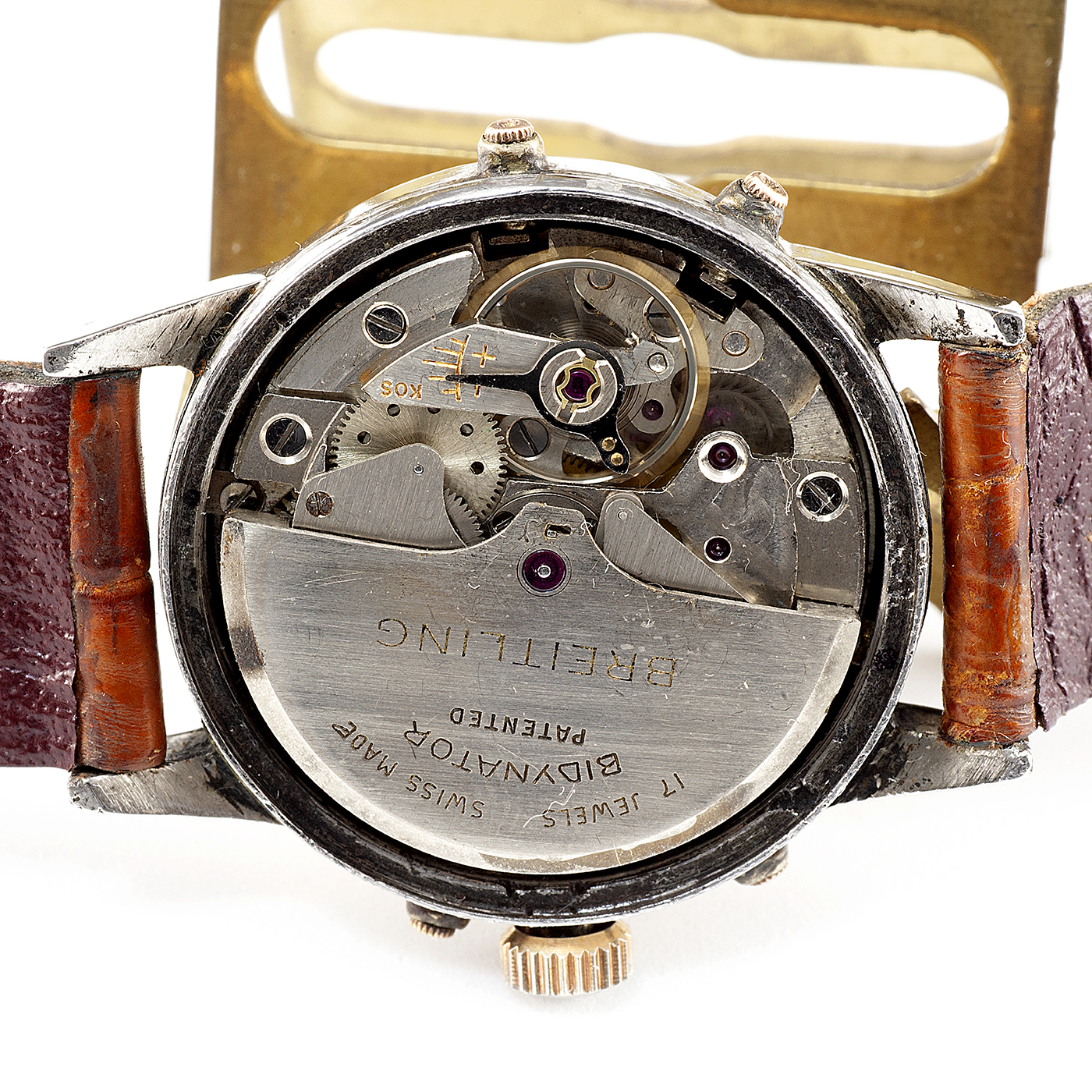 BREITLING. Reloj Automático de pulsera, y multifunción. Acero GoldFilled. Suiza, ca. 1960.