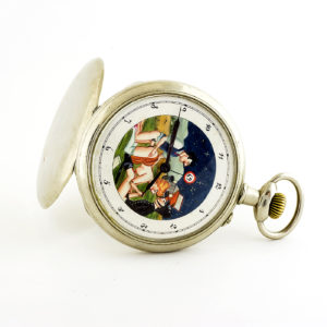 DOXA. Reloj Erótico de Bolsillo, Lepine y remontoir. Automatón. Ca. 1920.