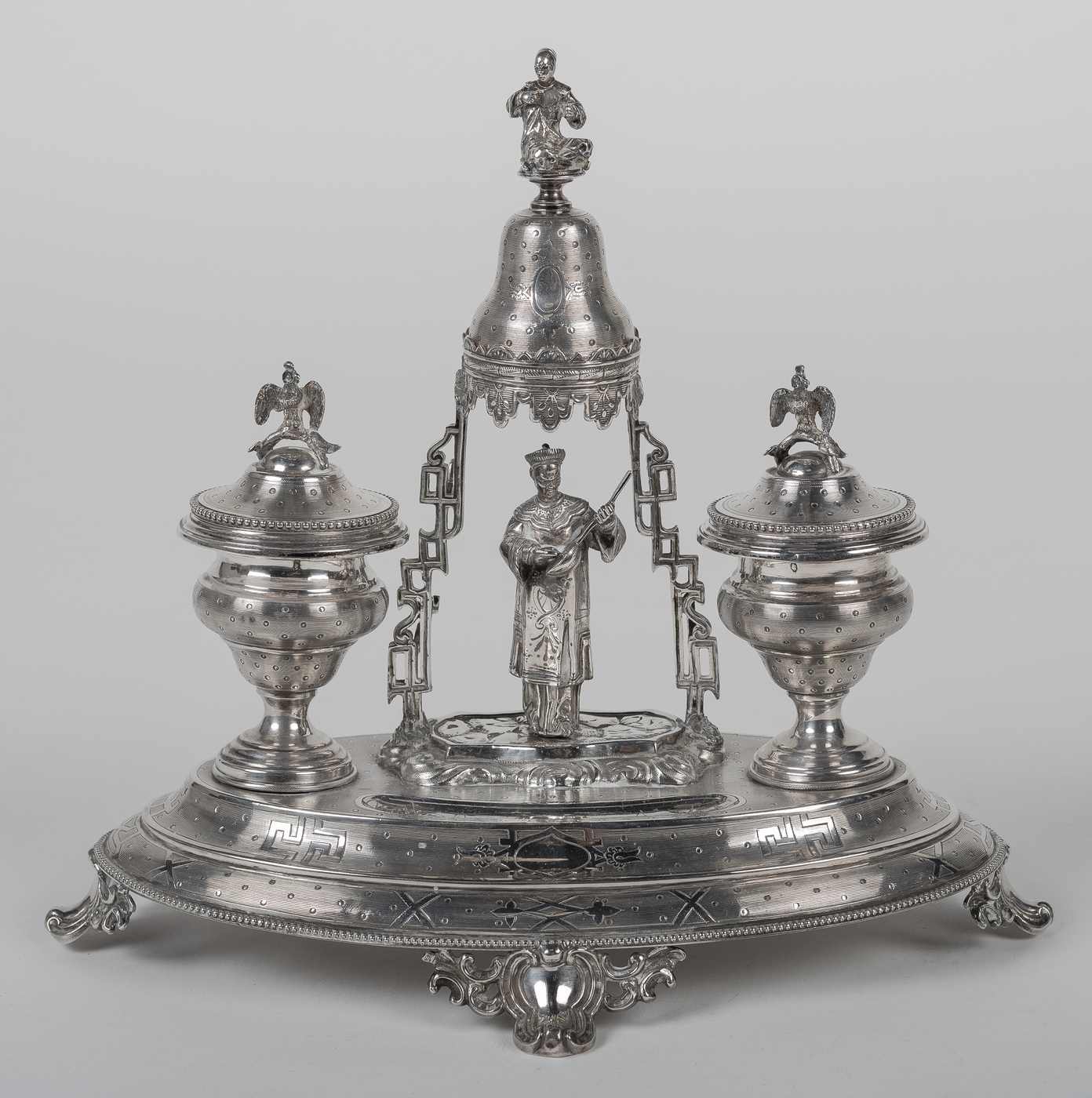 Escribanía en Plata de Ley. Francia, siglo XIX. Escribanía en Plata de Ley. Francia, siglo XIX.