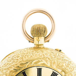 H.W. Reloj de Bolsillo-Colgar, Media Saboneta y remontoir. Oro 18k. Suiza, ca. 1900