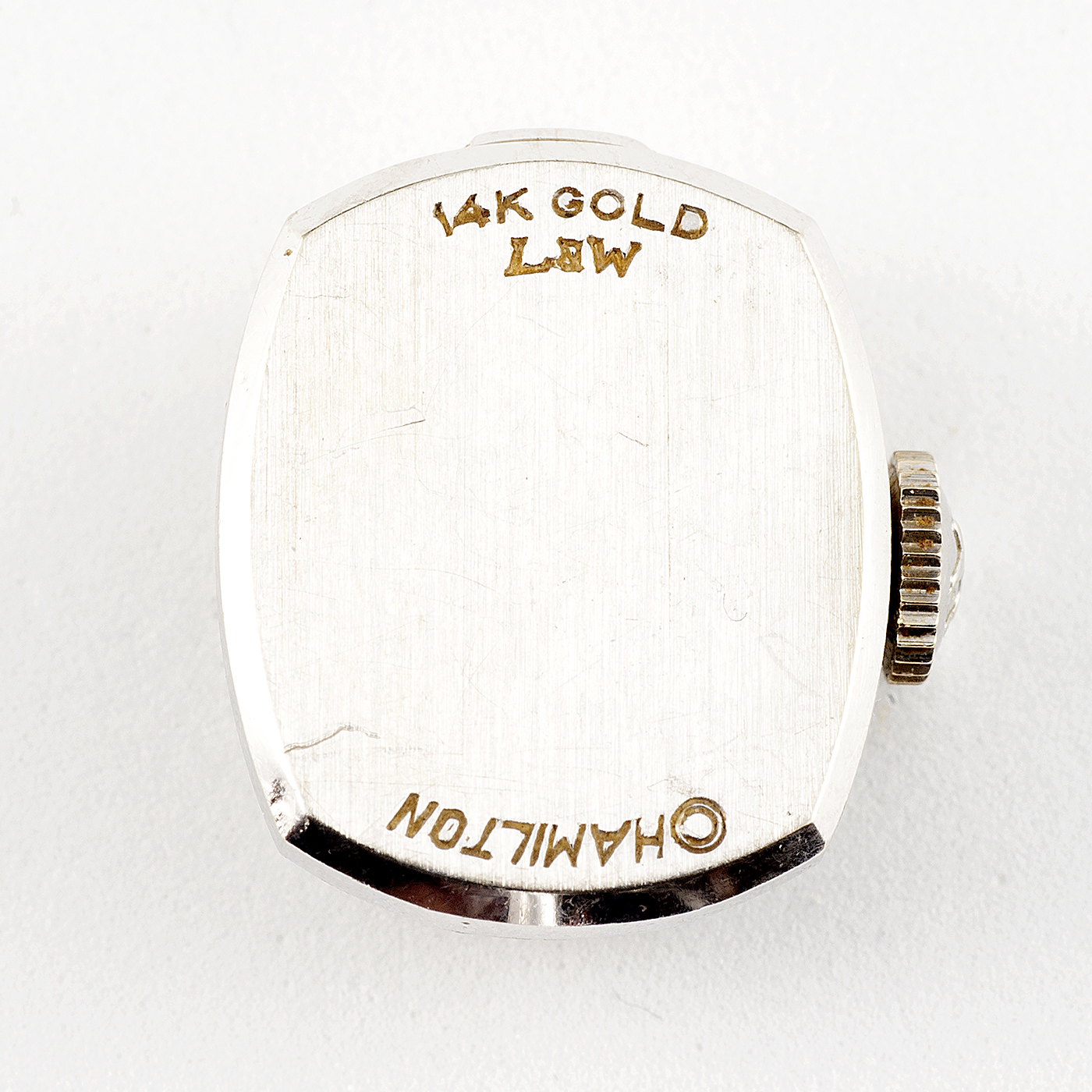 HAMILTON LADY. Reloj de pulsera para dama . Oro Blanco 14k. y diamantes. USA, ca. 1915-1920