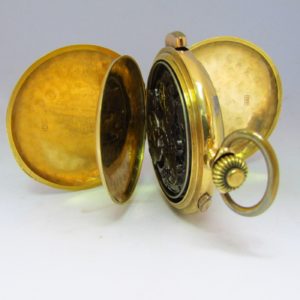 Reloj Cronógrafo de Bolsillo Repetición Horas y Cuartos - 1904. Oro 18k.
