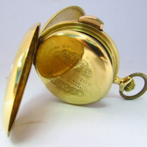 Reloj Cronógrafo de Bolsillo Repetición Horas y Cuartos - 1904. Oro 18k.