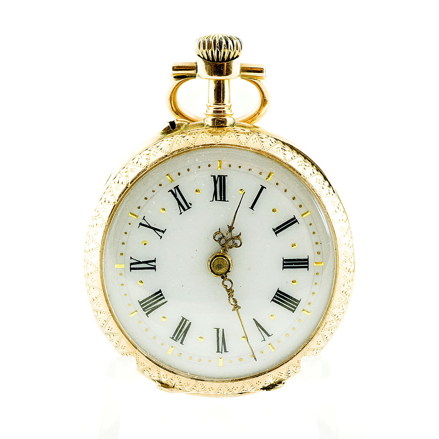 Reloj Suizo de Bolsillo-Colgar, Lepine y remontoir. Suiza. Ca. 1900. Oro tricolor de 18k.