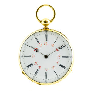Reloj Suizo de Bolsillo, lepine y remontoir. Ca. 1890. Oro 18k.
