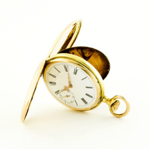 Reloj Suizo de Bolsillo, saboneta y remontoir. Oro 14k. Ca. 1890.
