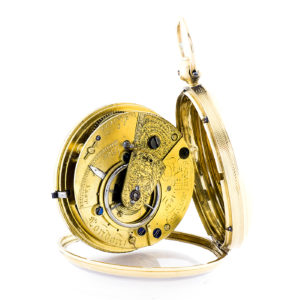 SARAH LEFEVER (London). Reloj de Bolsillo, Half Fusee (Semicatalino), Lepine. Año 1840. Oro 18k.