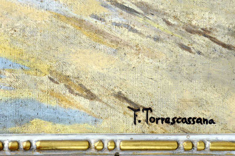 FRANCESC TORRESCASSSANA SALLARÉS. Óleo sobre lienzo: ""Paisaje con campesina" FRANCESC TORRESCASSSANA SALLARÉS. Óleo sobre lienzo: ""Paisaje con campesina"