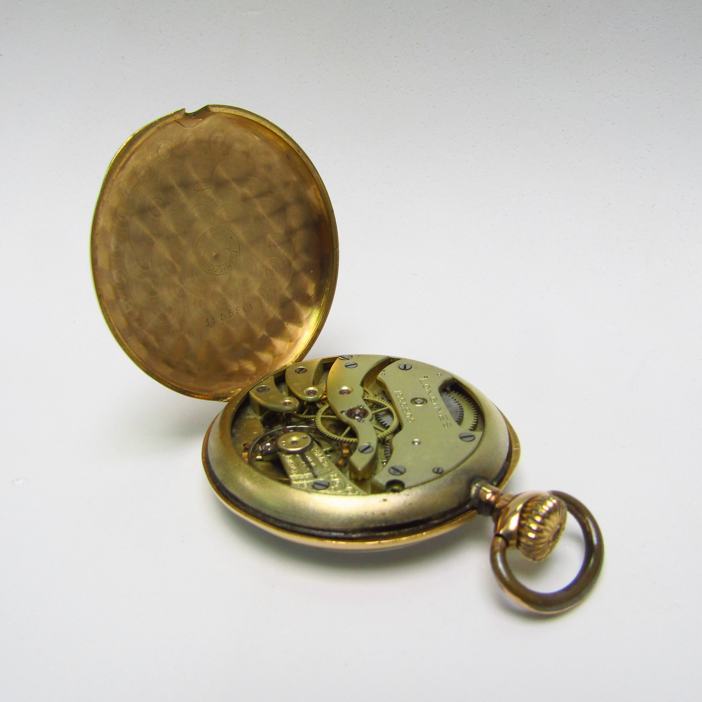 LONGINES. Reloj de Bolsillo para caballero, Lepine y remontoir. Suiza, 1905. Oro 18k. Peso: 62 gr.
