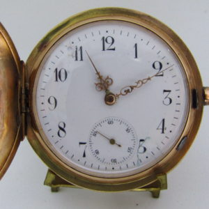 SYSTEME GLASHÜTTE (Alemania). Reloj de bolsillo para caballero, saboneta y remontoir. Ca. 1880. Oro 14k.