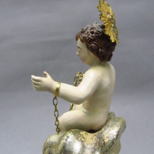 PEQUEÑO NIÑO JESUS TALLADO EN MADERA. Siglo XVIII.