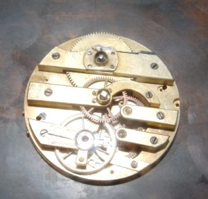 Reloj de Sobremesa-Colgar, integrado en óleo sobre placa de cobre. Manufactura Austriaca. Siglo XIX