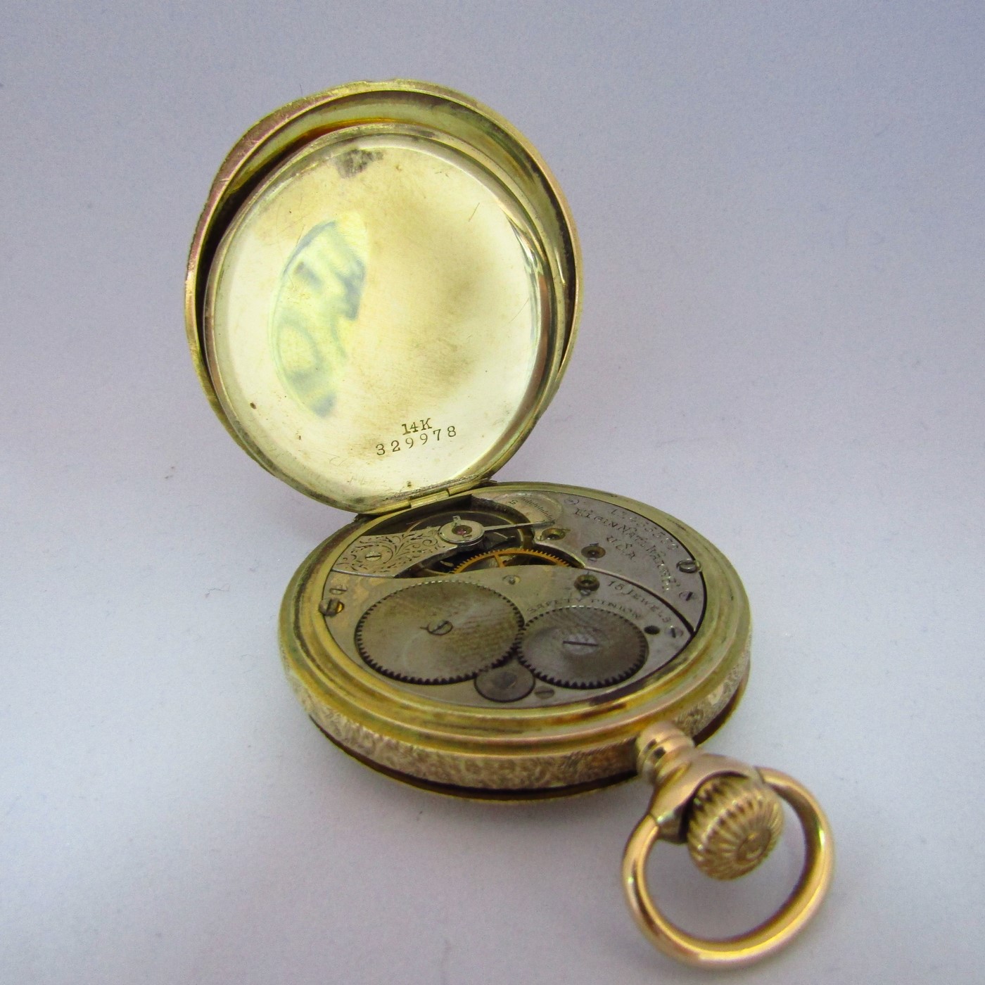 ELGIN NATIONAL WATCH. Reloj de bolsillo saboneta y remontoir. Oro 14k. USA, 1904. ELGIN NATIONAL WATCH. Reloj de bolsillo saboneta y remontoir. Oro 14k. USA, 1904.