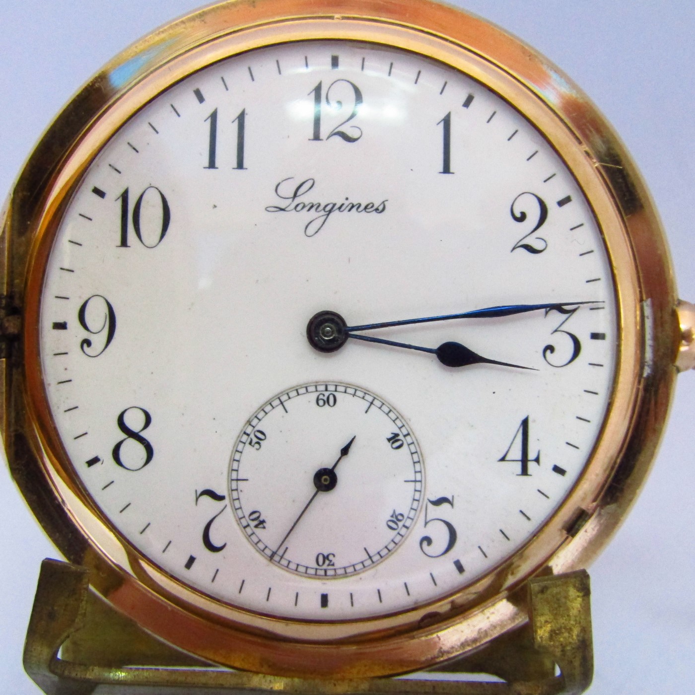 LONGINES. Reloj de bolsillo, saboneta y remontoir. Oro 18k. Suiza, ca. 1904.