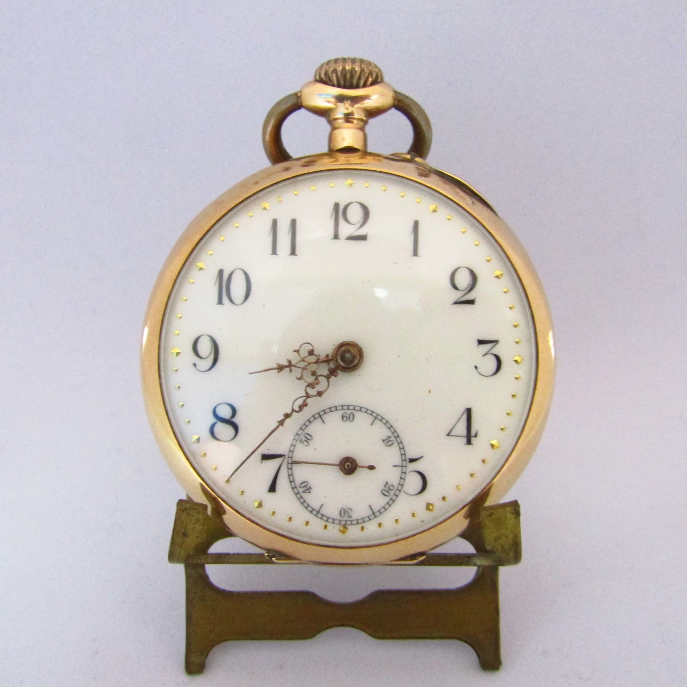 Pocket watch, lepine and remontoir, 14k gold. Switzerland, ca. 1900