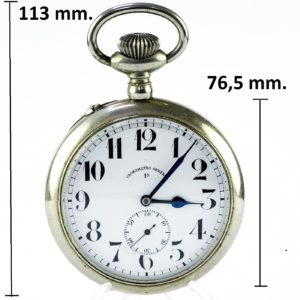 Reloj Suizo de Bolsillo-pared, de gran tamaño, lepine y remontoir. Ca. 1900