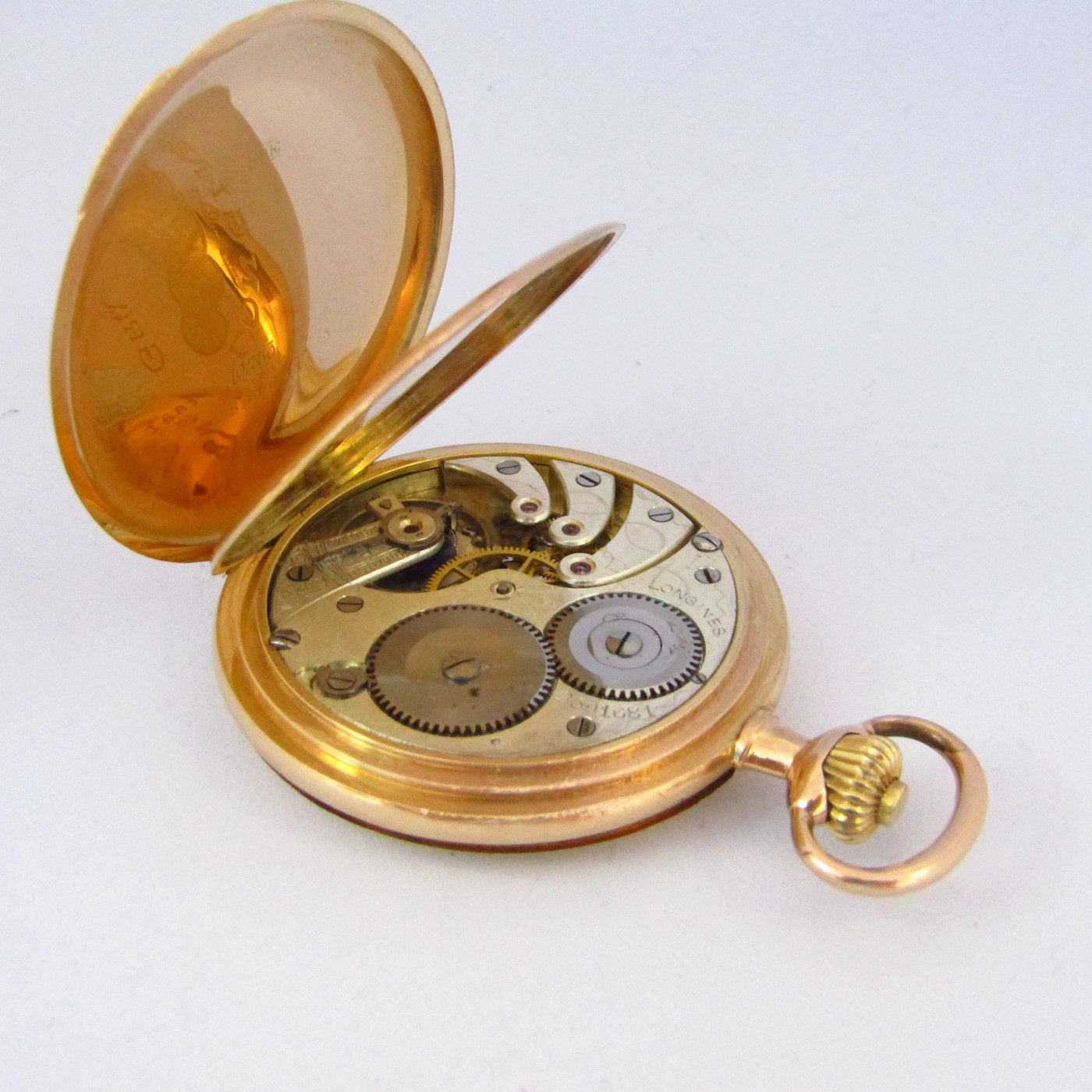 LONGINES. Reloj de bolsillo, saboneta y remontoir. Oro 18k. Suiza, año 1911. LONGINES. Reloj de bolsillo, saboneta y remontoir. Oro 18k. Suiza, año 1911.