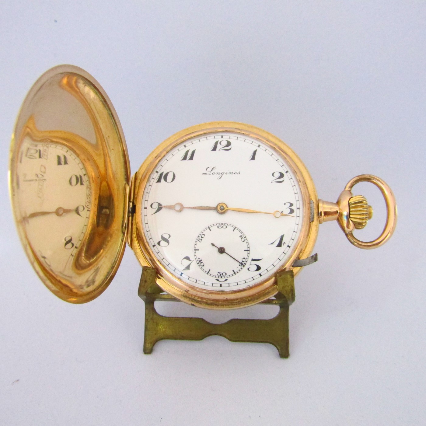 LONGINES. Reloj de bolsillo, saboneta y remontoir. Oro 18k. Suiza, año 1911. LONGINES. Reloj de bolsillo, saboneta y remontoir. Oro 18k. Suiza, año 1911.