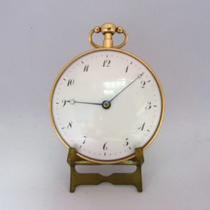 Reloj francés de Bolsillo para caballero, lepine, repetición horas y cuartos. Oro 18k. Ca. 1800.