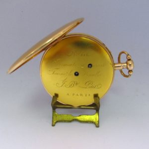 Reloj francés de Bolsillo para caballero, lepine, repetición horas y cuartos. Oro 18k. Ca. 1800.