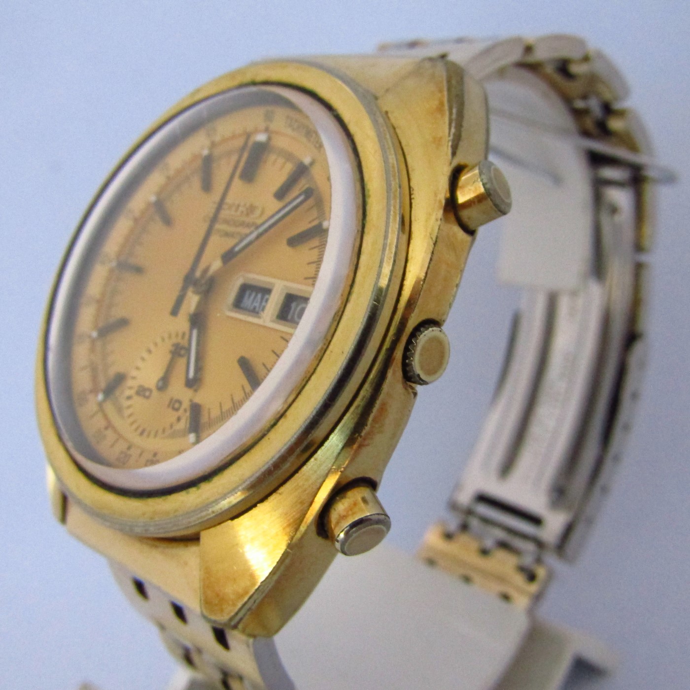 SEIKO 6139 CRONOGRAFO AUTOMÁTICO. Reloj cronógrafo de pulsera para caballero, Japón, ca. 1970. SEIKO 6139 CRONOGRAFO AUTOMÁTICO. Reloj cronógrafo de pulsera para caballero, Japón, ca. 1970.