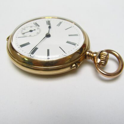 IWC. Reloj de Bolsillo, lepine y remontoir. Oro 14k. Suiza, 1892.
